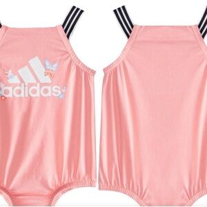 Adidas Baby Girl Pink Bubble Sunsuit/Bodysuit Size 9 months